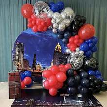 35 piezas/Globos rojos, azules y negros, Globos de 10 pulgadas rojos, azules, negros y plateados para fiestas de niños, cumpleaños con tema de Spiderman, baby shower, graduación y decoraciones de fiesta - Ver 3