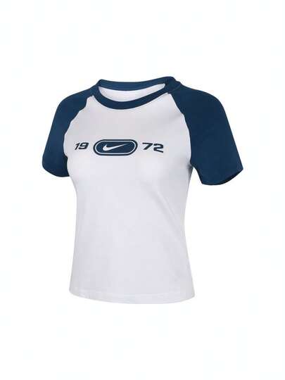 Nike Camiseta de manga corta para mujer AS W NSW NK CHLL KNT camiseta RGLN, cuello de punto, THV4993-100