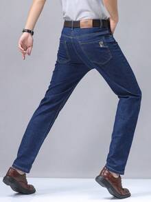 Quần jeans nam ống đứng kiểu vintage, quần casual phong cách đường phố, kiểu dáng tối giản thoải mái, phù hợp cho trang phục hàng ngày, dạo phố và đi làm, có thể mặc được cả bốn mùa. - Màu xanh lam - Xem 6