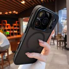 Étui de téléphone de luxe B65, équipé d'un support d'objectif en acier inoxydable et d'une protection de caméra, spécialement conçu pour le 17 Pro, parfaitement compatible avec les modèles 16 Pro Max, 15 Pro, 14 et 13. Design de protection intégrale. - Orange - Voir 9