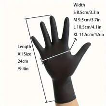 10/20/50/100pcs Black Disposable Gloves, For Household Cleaning, One-Time Use Cleaning Gloves, Suitable For Kitchen & Home Cleaning (Hot Selling Size S/M/L/XL) - Black - View 3