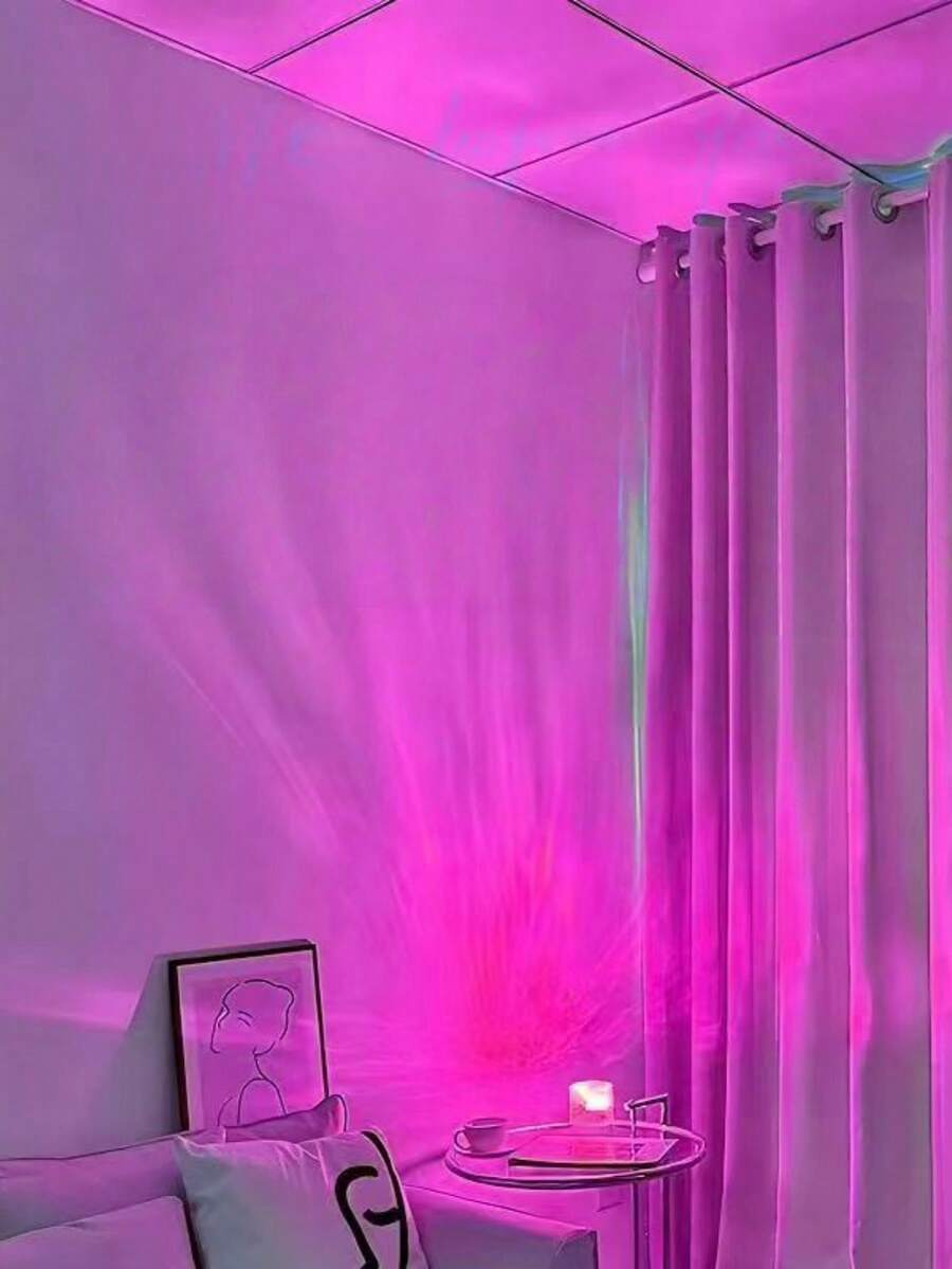 1pc Water Wave Lamp, 16 Color Changing, Touch & Remote Control, Create Romantic & Cozy Atmosphere, RGB Mood Night Light, Ceiling Decor, Home Theater, Camping, Wedding, Holiday Party, Christmas Gift, Remote Control Lamp - Multicolor - View 1