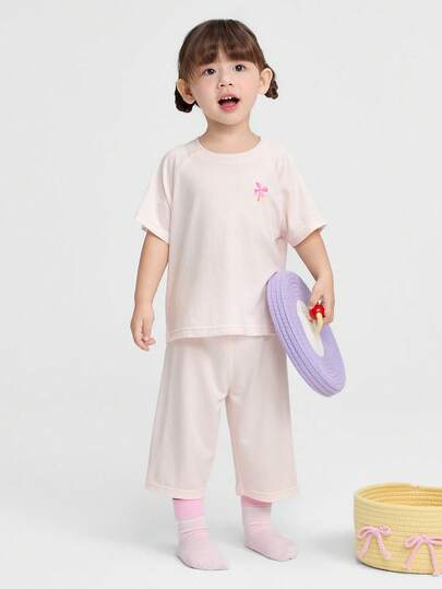 Balabala 2026款少女夏季睡衣套装，短袖短裤，空调舒适柔软家居服