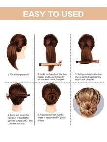 1 chiếc dụng cụ tạo búi tóc hình bánh donut thần kỳ - Dụng cụ tạo kiểu tóc Pháp, thiết bị uốn tóc nhanh, phụ kiện tự làm tóc tết kiểu Pháp cho nữ. - Xem 10