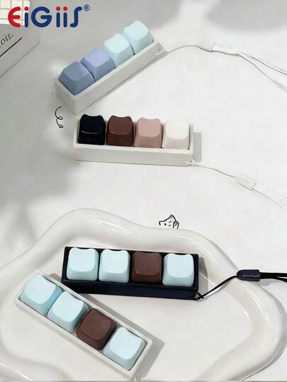 EIGIIS 1 pieza Llavero de teclado de moda - Hecho de material de PVC/Nailon, Adecuado para bolsos y mochilas, Haz clic para liberar el llavero, Regalo perfecto para vacaciones