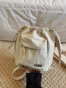 TIANDINGYU Ins Style Drawstring Bucket Bag, Casual Japanese Style Crossbody Bag, Lightweight Versatile Shoulder Bag, Minimalist Fashionable Street Casual Bag, Holiday Gift, Gift For Girlfriend - Multicolor - View 3