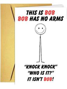 1 tấm thiệp chúc mừng sinh nhật hài hước "This Is Bob" kèm phong bì đỏ, hình minh họa người que, hoàn hảo để tặng bạn bè và gia đình. - 18*13cm - Xem 2