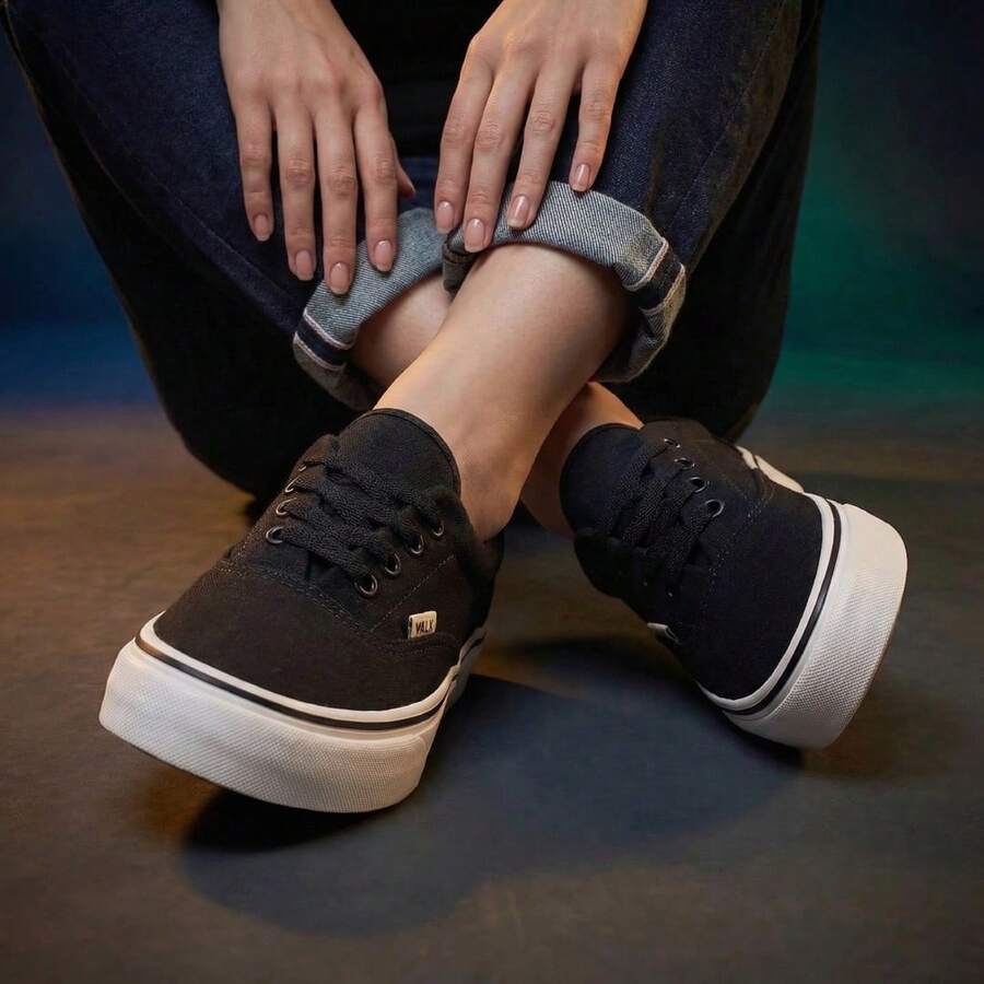 Women's Casual Sneakers Comfortable Everyday Vault Vintage Soft Elegant Unmissable Promotion - 黑色 - 查看 1