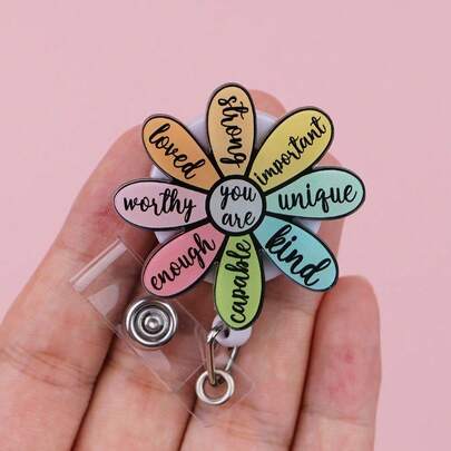 Retractable D Card Holder Reel With Cute Cartoon Design, Nurse Hospital Badge Holder Office Lanyard 1pc