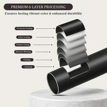 1 Set Black Curtain Rod, Length 35 - 147 Inches, Diameter 1 Inch. Decorative Curtain Rod Set, Adjustable, Heavy Duty, Suitable For Curtains In Bedroom, Living Room - Conical - Black - View 5