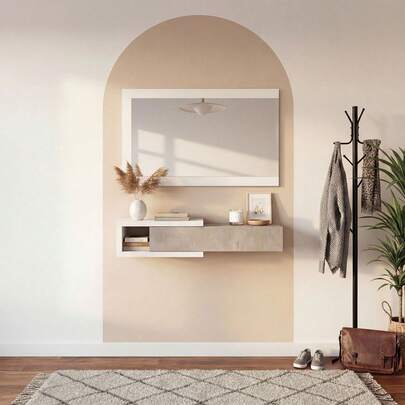 Duehome Mueble de recibidor con espejo Derek