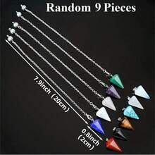 3/6/9 Pcs Set Multicolor Crystal Pendant, Artificial Quartz Colorful Gemstone Fairy Tear Drop Crystal Pendant - Multicolor - View 15