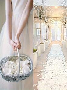 500/1000pcs, Milky White Simulated Rose Petals | Polyester Flower Petals For Wedding Atmosphere Arrangement, Couple Romantic Confession Supplies - Milky White - View 7