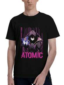Koszulka Anime The Eminence In Shadow Women's Graphic Print T-Shirt Basic Short Sleeve For Office Commute & Work Casual Wear - 黑色 - 查看 1