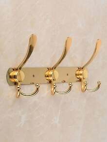 Stainless Steel Towel Hook, No Drilling Required Wall Mounted Hook, Suitable For Bathroom, Wardrobe, Bedroom, Bathroom Accessories, Behind The Door/Bathroom/Kitchen/Living Room/Bedroom - Multicolor - View 1