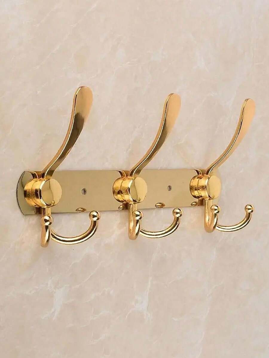 Stainless Steel Towel Hook, No Drilling Required Wall Mounted Hook, Suitable For Bathroom, Wardrobe, Bedroom, Bathroom Accessories, Behind The Door/Bathroom/Kitchen/Living Room/Bedroom - Multicolor - View 1