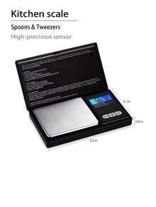 1个100克高精度多功能电子秤，珠宝秤，迷你不锈钢电子秤，口袋电子秤，黄金秤，便携式口袋秤，医用珠宝电子秤，厨房秤，实用工具，厨房用品，精确测量食品配料（不含电池） - 彩色 - 查看 16