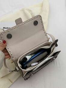 Túi xách cao cấp thiết kế độc đáo, túi vuông nhỏ đa năng, túi đeo vai và túi đeo chéo. - trắng - Xem 4