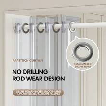 Cortina de puerta de PVC transparente de agujero grande, se limpia sin forro, adecuada para todo tipo de habitaciones, con ganchos, a prueba de viento transparente, cortina divisoria de aire acondicionado - 1PC - Ver 5