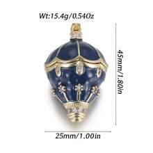 1pc Copper Creative New Easter Egg Hot Air Balloon Pendant, DIY Bracelet Necklace Phone Chain Jewelry Accessory - Multicolor - View 12