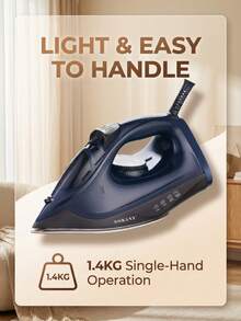 SOKANY 2200W High Power Steam Iron/Garment Steamer, Fast Heating, Multi-Temperature Control, Large Water Tank, Spray Button & LED Indicator, Ceramic Soleplate, Suitable For Home And Business Use - EU E Type Plug(220-240V) - View 3