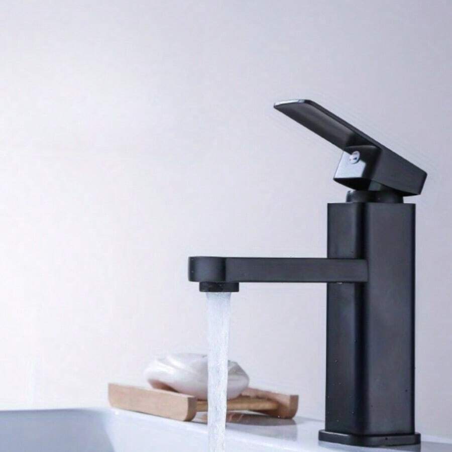 Wash Basin Hot And Cold Water Heightened Faucet Single Hole Basin Faucet Bathroom Toilet Above Counter Basin Wash Basin Black