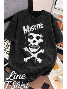 Misfits Grunge Rock Band T-Shirt - International Music - Unisex - Men's/Women's - 100% Cotton - Top Premium Streetwear - New Release - Immediate Shipping - Various Colors!! - 黑色 - 查看 1