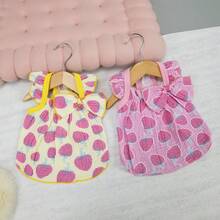 新款宠物衬衫，狗狗喇叭袖衣服，狗狗连衣裙，猫咪碎花衬衫（春夏新款），兔子连衣裙，动物背带衬衫，猫咪衣服（春夏新款），小型动物衣服，波点时尚背带连衣裙，褶皱连衣裙 - 黃色 - 查看 7