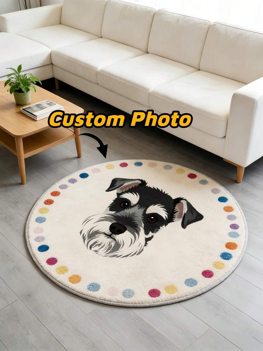 1pc Custom Rug,Personalized Dog Or Cat Portrait Area Rug,Gift For Pet Lovers,Gift For Him,Gift For Her, Handmade Home Decor Carpet,Perfect For Birthday,Anniversary And Special Occasions - Multicolor - View 1