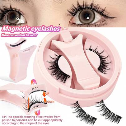 MAANGE Bộ 6 mi giả từ tính - Có kẹp từ tính, mi giả hình mắt cáo, nhỏ gọn, tự nhiên, có thể tái sử dụng, nam châm mạnh, không cần keo và nước tẩy trang.