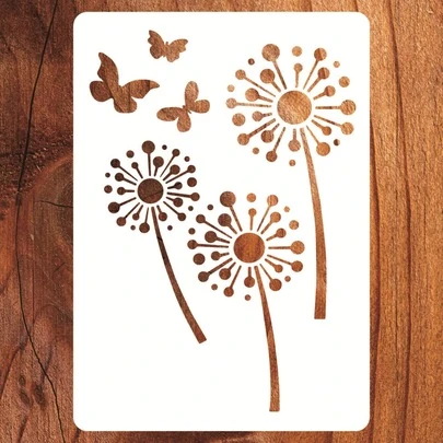 Khuôn vẽ hình bướm và bồ công anh tái sử dụng khổ A4 - Khuôn vẽ nhiều lớp hình bướm, khuôn nhựa hình bướm và bồ công anh này dùng để tự vẽ trên tường, giấy, bảng đen, vải, trang trí nhà cửa.