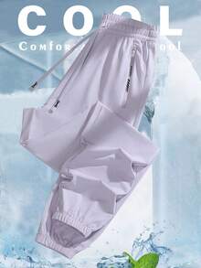 3件套女士运动裤，夏季冰丝抽绳长裤，时尚百搭运动裤，适合户外、休闲、运动、徒步等场合 - 彩色 - 查看 3