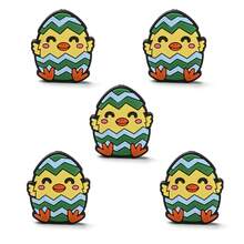 5颗复活节硅胶珠，可爱兔子造型带孔珠子，DIY串珠，手工饰品配件 - 彩色 - 查看 10