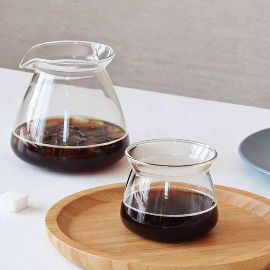 1个日式ins风玻璃咖啡壶，小众创意咖啡杯，极简手冲咖啡分享壶，品鉴杯 - 透明 - 查看 1