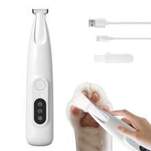 Conduroma Rechargeable Pet Nail Trimmer For Dogs & Cats - Low Noise Pet Clipper Scissors With LED Light, 18mm Wide Blade For Trimming Nails, Eyes, Ears And Face - White - View 2