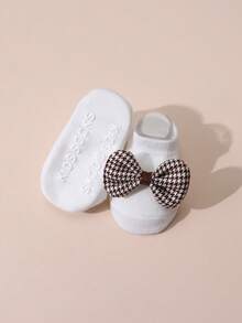 4 pares de calcetines antideslizantes con moño para bebés niñas, calcetines cortos y lindos para tobillos, aptos para todas las estaciones - Multicolor - Ver 7
