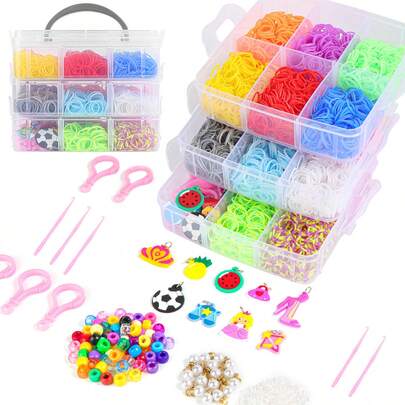 1000pcs/4941pcs/7500pcs DIY Rubber Bands For Crafters, Handmade Colorful Rubber Bands For Bracelet & Wristband Making, Creative Daily Use And Gift, Suitable For Christmas, Holiday And Birthday
