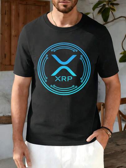 Herbstliches XRP-Krypto-Logo-T-Shirt, weiche Baumwolle, lockere Passform, atmungsaktiv, lässig, auffälliger Aufdruck, Neu eingetroffen