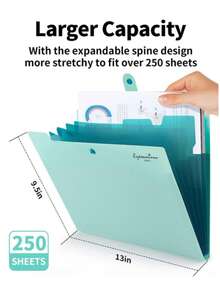 1 pieza Carpeta de archivo acordeón multicapa, con diseño de acordeón de 5/8, organizador de documentos A4 transparente y lindo, ideal para guardar exámenes, notas y tareas de estudiantes, estructura de múltiples bolsillos de gran capacidad para una fácil categorización, ligero y portátil, perfecto para uso escolar diario, un suministro escolar práctico esencial, excelente para la temporada de regreso a clases - Multicolor - Ver 4