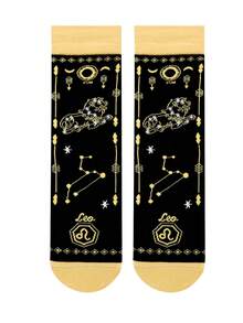 1/3/6/12 Pairs Women Comfortable & Fun Zodiac Sign Pattern Mid-Calf Socks - Multicolor - View 15