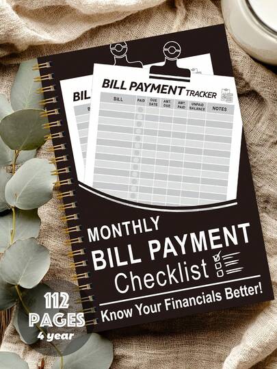 Trees Planificateur budgétaire simple A5, listes de contrôle des paiements financiers sur 4 ans, planificateur d'épargne pour usage personnel, domestique et professionnel. Fournitures de bureau pour femmes, accessoires de bureau, cadeaux pour enseignants