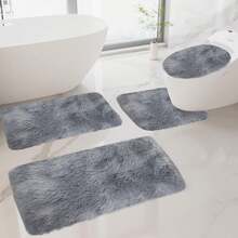 Bathroom Rug Mat Set 3/4/5 Piece, Mixed Color Bath Mat Set, Non-Slip Ultra Soft Carpet Mats, Water Absorbent With U-Shaped Toilet For Bathroom, Tub, Shower, Thick Bathroom Mat, Machine Washable Bath Mat For Bathroom Floor - Gray - View 5