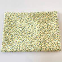 0.5m/1m/2m Fresh Yellow Flower & Leaf Cotton Fabric, Skin-Friendly & Breathable, Suitable For Dresses, Handmade Accessories, Tablecloths, Curtains, Home Decor, DIY Sewing Material, Sold By The Meter - Vigorous Small Fruit Branches - View 7