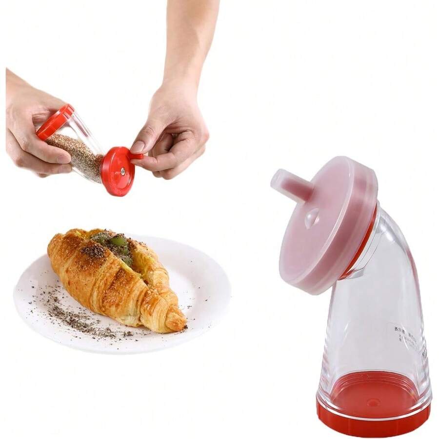 Sesame Seed Grinder - Manual Sesame Seed Mill, Freshly Ground Flavor, Flaxseed Grinder, Easy-To-Use Kitchen Tool For Salads, Rice, And Noodles - Đỏ - Xem 1