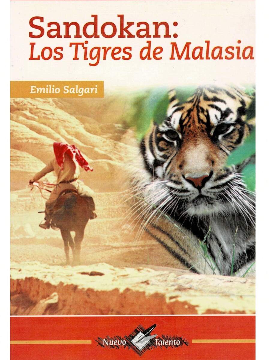 Sandokan: Los Tigres De Malasia - Autor: Emilio Salgari - Tema: Narrativa, Aventuras - Páginas: 197 -  Medidas: 21 cm x 14 cm  -  Las aventuras de Sandokán tienen lugar en el Sudeste de Asia (principalmente en Borneo, Malasia y la India) a mediados del siglo XIX (las novelas proporcionan fechas precisas).   Sandokán es un príncipe de Borneo que ha jurado vengarse de los británicos, quienes lo desposeyeron de su trono y asesinaron a su familia.   Por ello se dedica a la piratería, con el sobrenombre de Tigre de Malasia, para lo que cuenta con la fidelidad incondicional de una tripulación compuesta tanto de malayos como de dayakos de Borneo. - Libro único - Ver 1