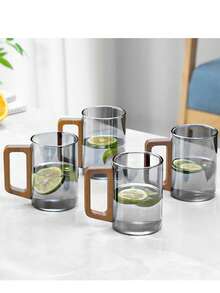 木柄玻璃杯茶杯耐热客厅杯水套装家用客人水壶水杯套装 - 彩色 - 查看 12