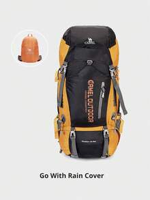 CAMEL CROWN Mochila de montañismo profesional para exteriores, sistema de transporte de gran capacidad, mochila de viaje, campamento y senderismo - Negro - Ver 4