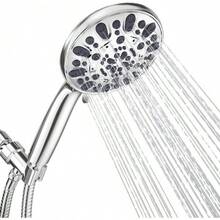 YUNRUICHI Handheld Shower Head With Hose High Pressure 7 Spray Settings  Alloy Bathroom Shower Head Strong Water Flow For Modern Home Shower - White - View 2