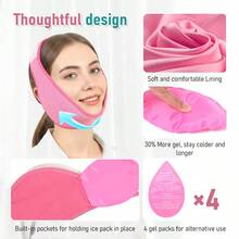 Túi chườm lạnh răng khôn, túi chườm lạnh mặt thích hợp cho vùng hàm dưới, khớp thái dương hàm, khó chịu trong miệng, nhổ răng và cấy ghép răng, bao gồm 4 túi chườm nóng/lạnh tái sử dụng, băng đeo đầu chườm lạnh răng khôn, túi chườm lạnh cằm thích hợp cho vùng miệng và mặt, cấy ghép nha khoa. - Nhiều màu - Xem 7