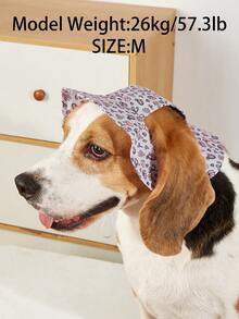 可愛灰色底粉色仙人掌圖案聚酯纖維「Happy Dog」防風遮陽帽，露耳設計，寵物用品防止掉毛，可調節，適合小型犬全年戶外穿戴 - 彩色 - 查看 8